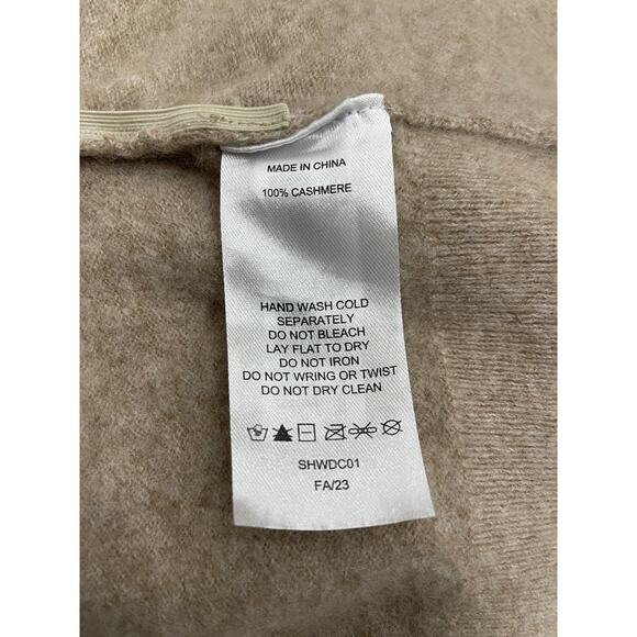 Quince Mongolian Cashmere Maternity V-Neck Sweater Medium Oatmeal Beige - Picture 8 of 9